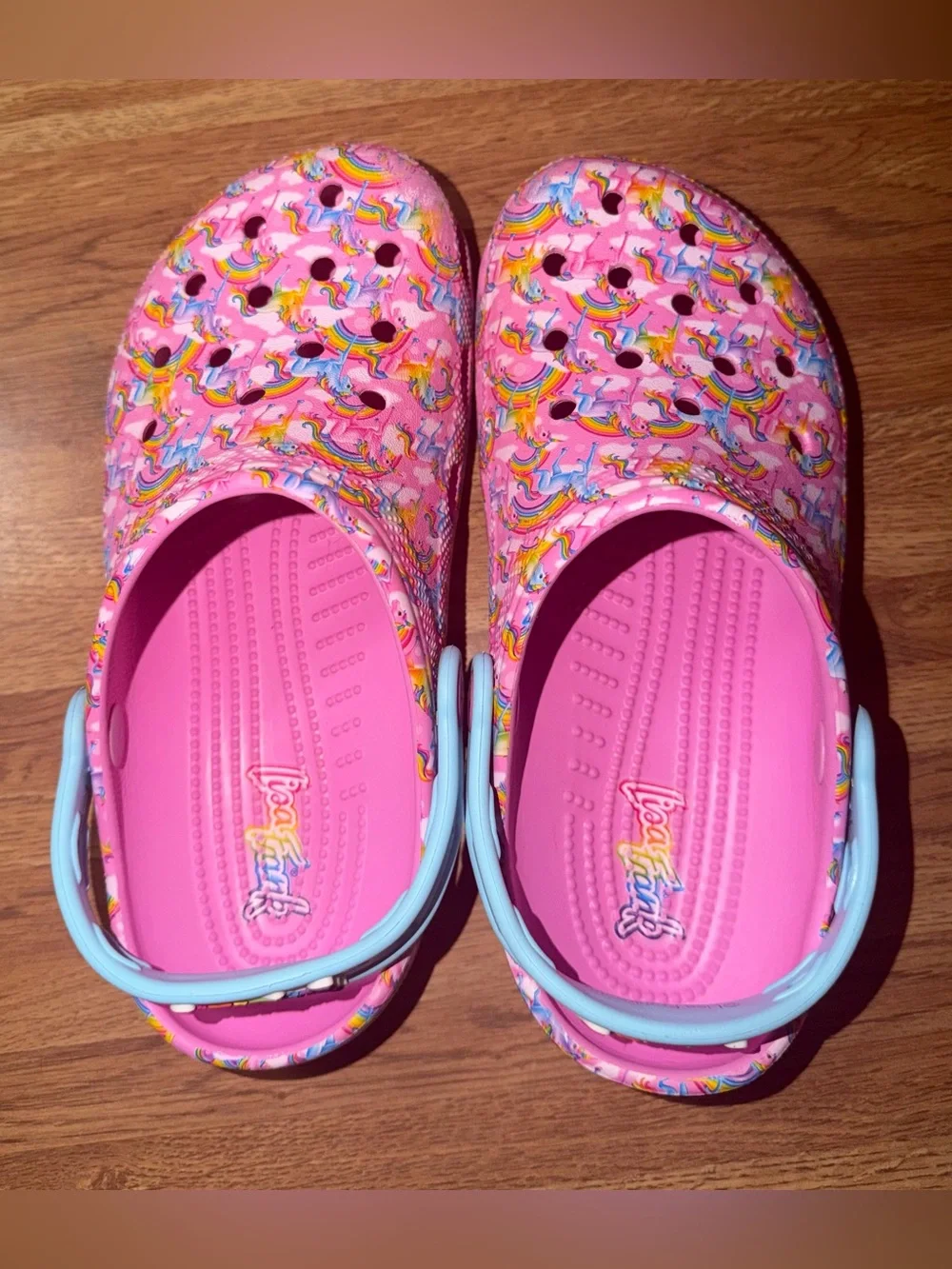 Lisa Frank x Crocs Classic Clogs – Kids J4 – Rare Colorful Unicorn Rainbow